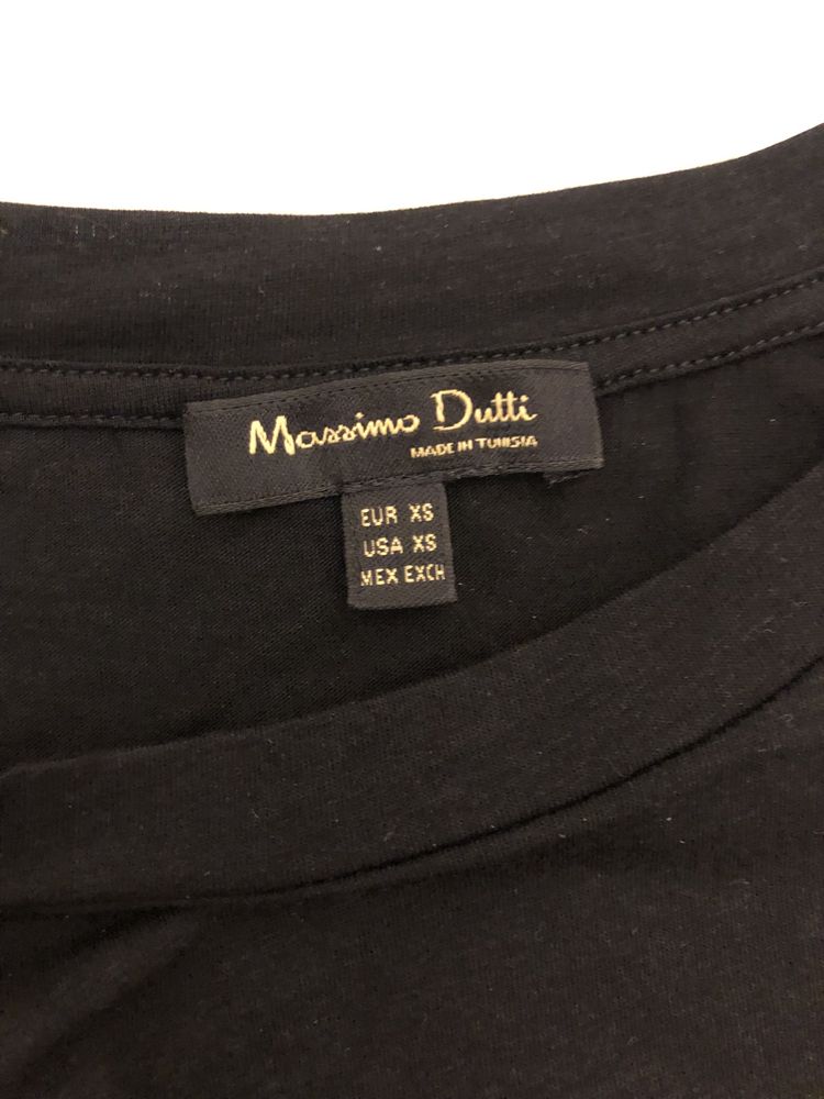 T-shirt preta com transparência Massimo Dutti XS