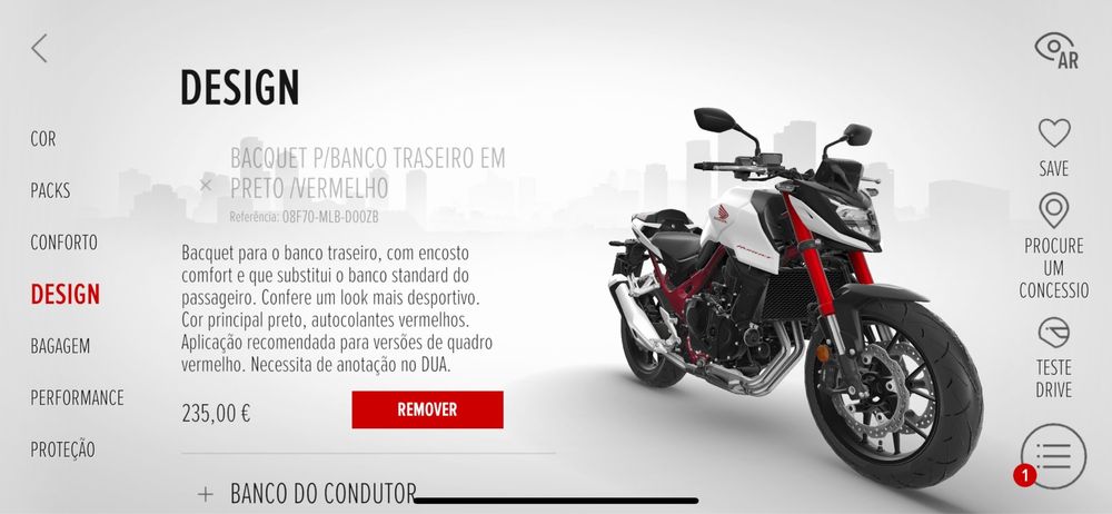 Backet (Tampa do banco traseiro) Hornet750 Cb500f