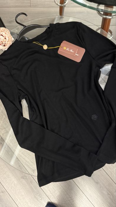 Черный трикотажный лонгслив Loro piana