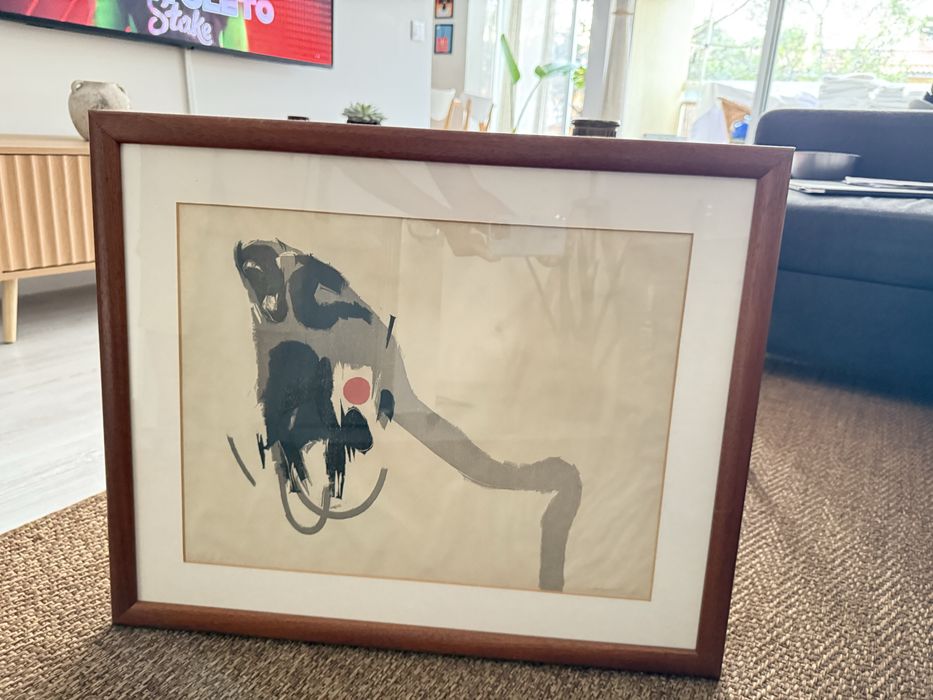 Litografia Júlio Pomar -Mono Sábio