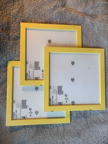 Ramki Ramka na zdjęcia FISKBO IKEA żółte NOWE 3 szt
