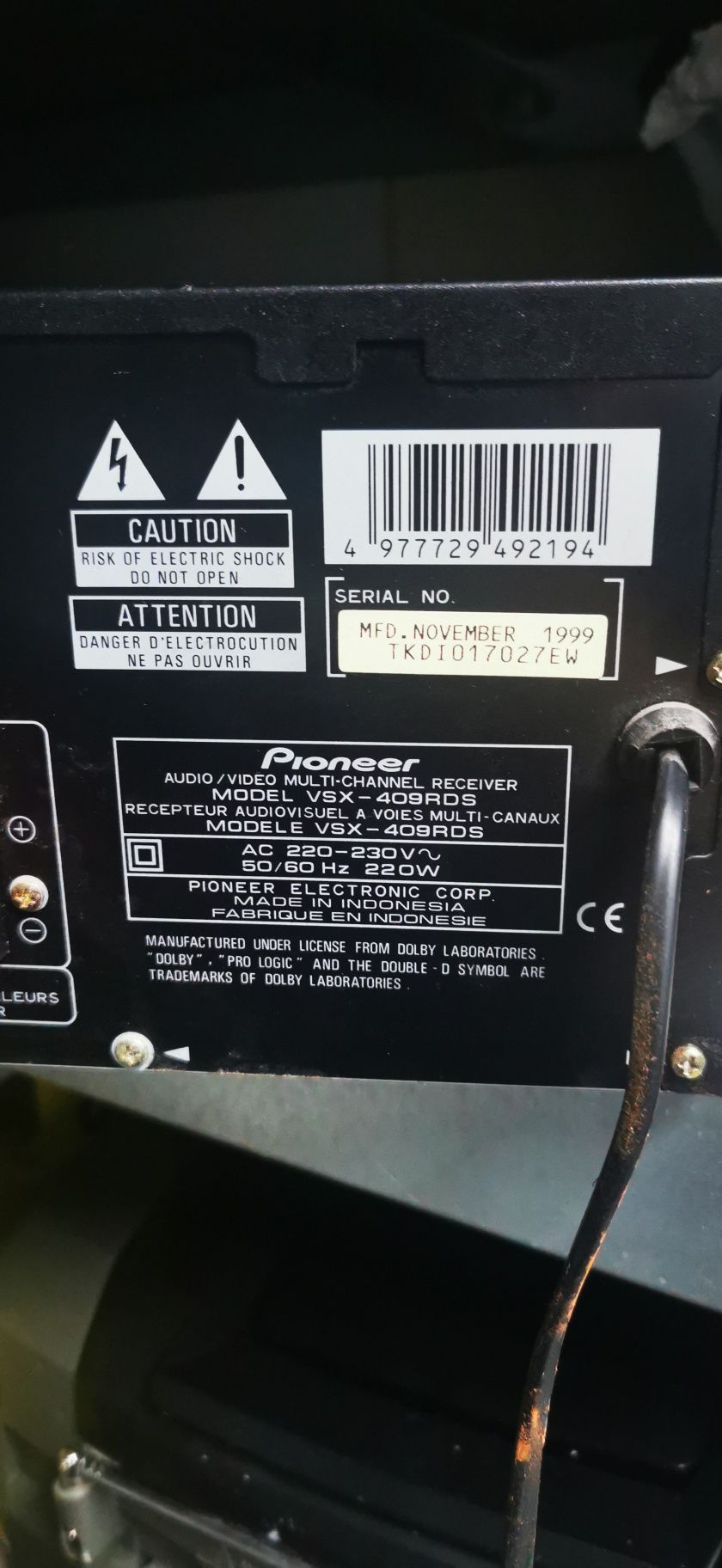 Pioneer VSX-409RDS wzmacniacz amplituner