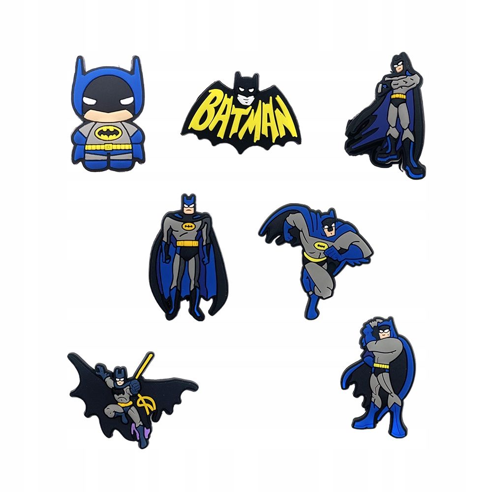 Przypinki do Crocs BATMAN do butów telefonu torby zestaw 7 szt