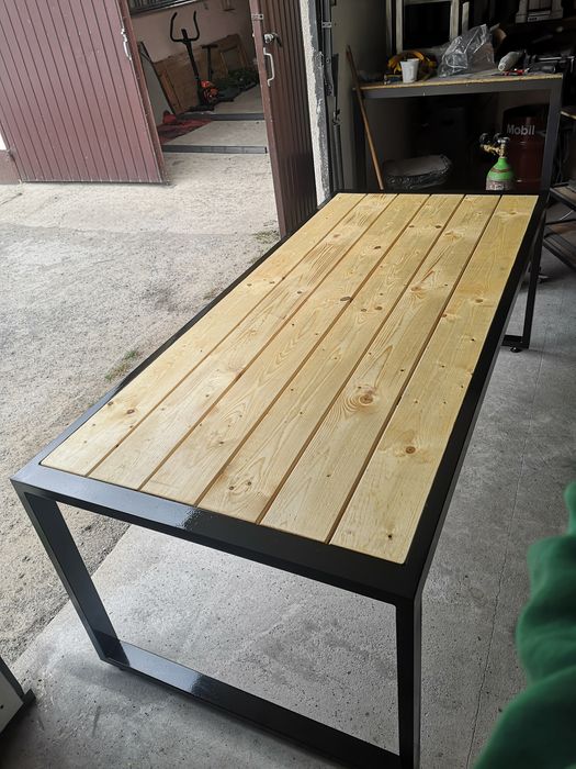 Nowoczesny stół ogrodowy stalowy LOFT 200x90