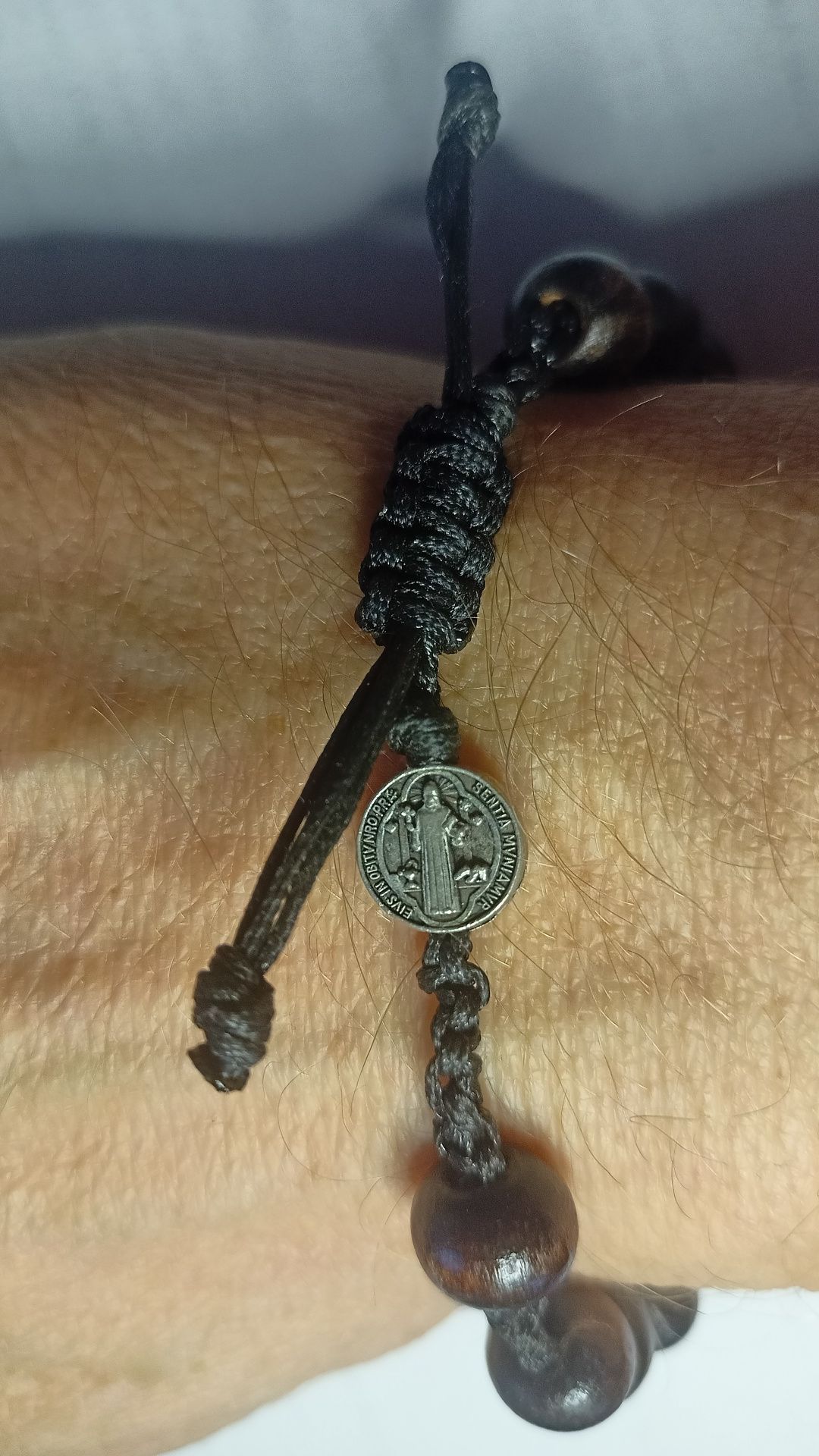 Bransoletka, różaniec na sznurku , regulowana- handmade