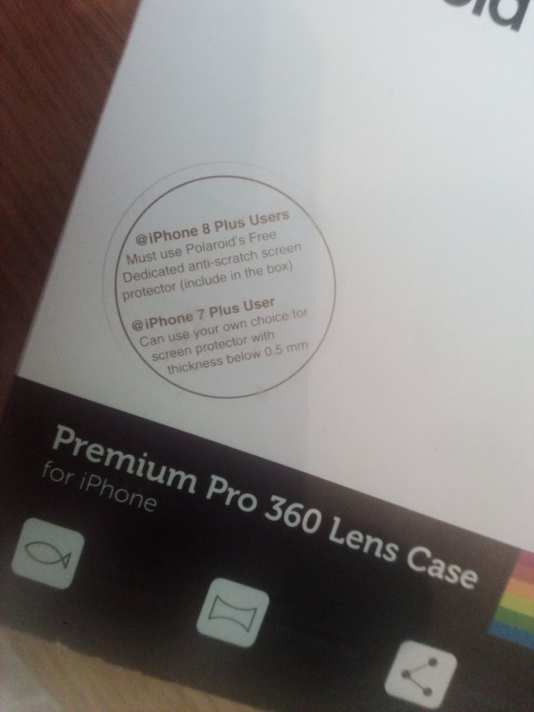 Obiektyw szerokokątny iphone 7 plus 8 plus z obudową 360 Polaroid NOWY