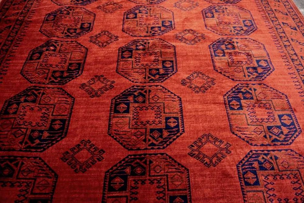 Grande Tapete AFEGÂO - padrão BOKHARA - Lã s/ Algodão c/ 300cm x 245cm