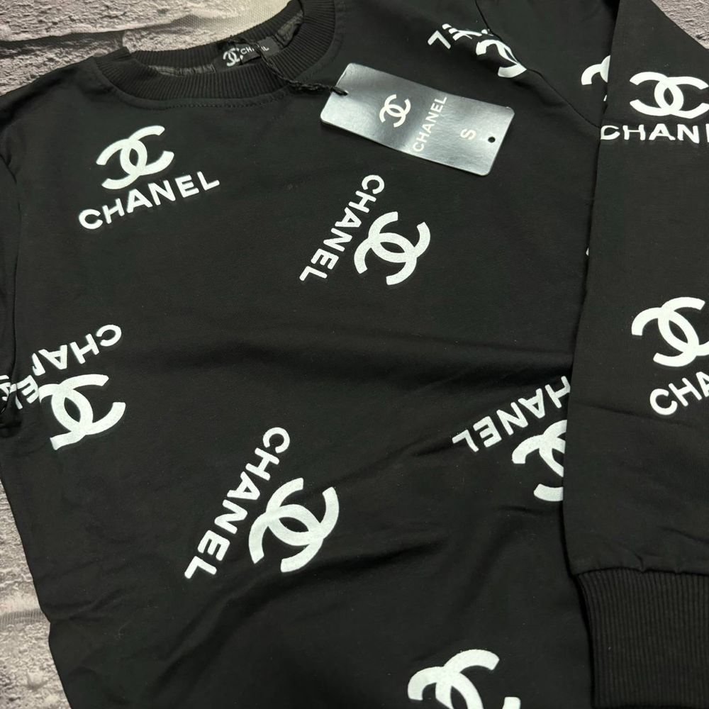 CHANEL 2024 EXCLUSIVE костюм чорный женский с логитапом размеры S-XXL