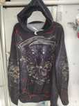 Bluza z kapturem  nadruk Czaszki metal Vintage