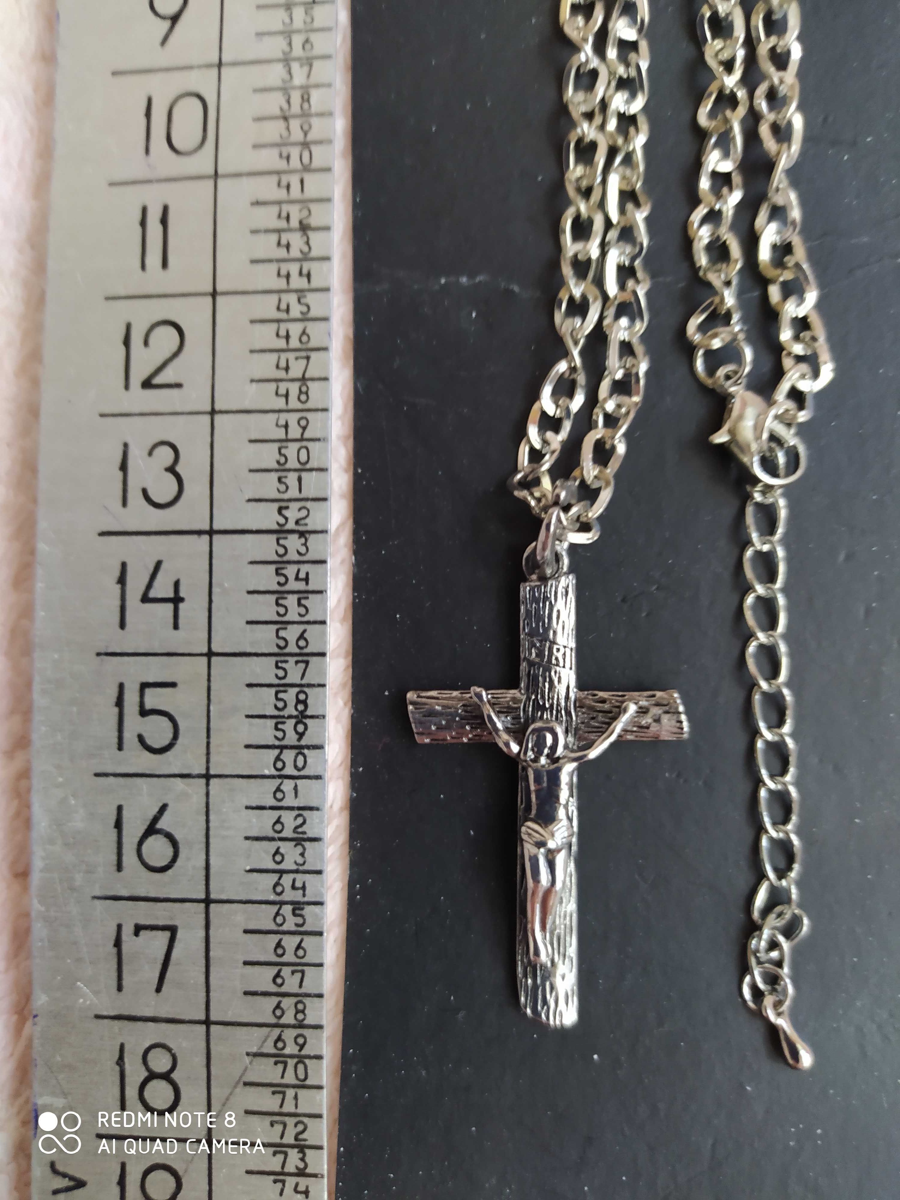 Кулон Крест с Распятием на цепочке бижутерия
