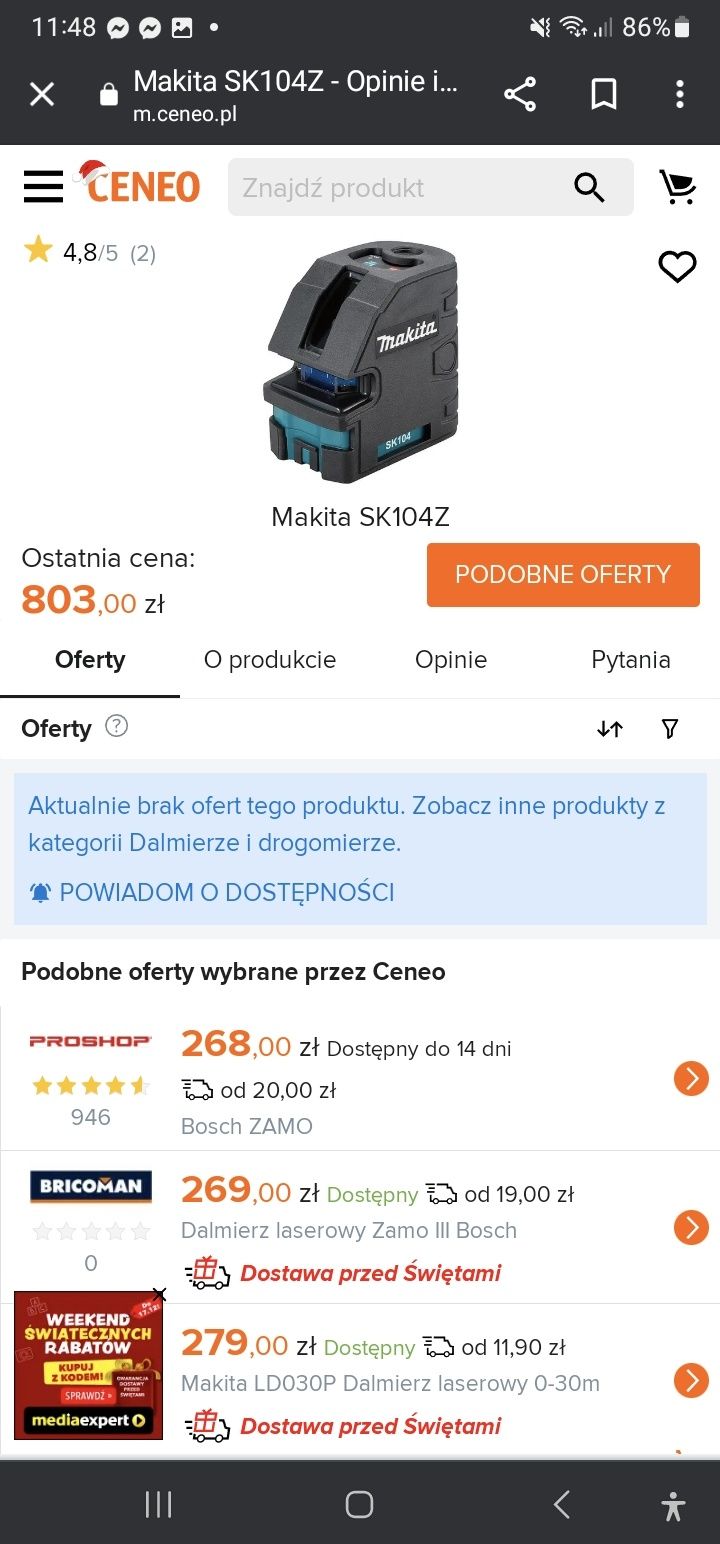 Makita laser liniowokrzyżowy