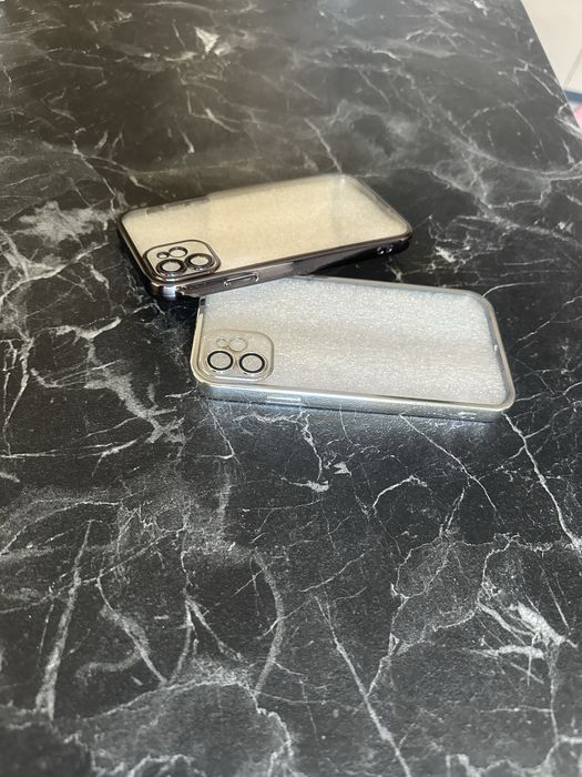 Чохол на Iphone 11 з гальваничним глянцевим покриттям. Чорний, срібло.