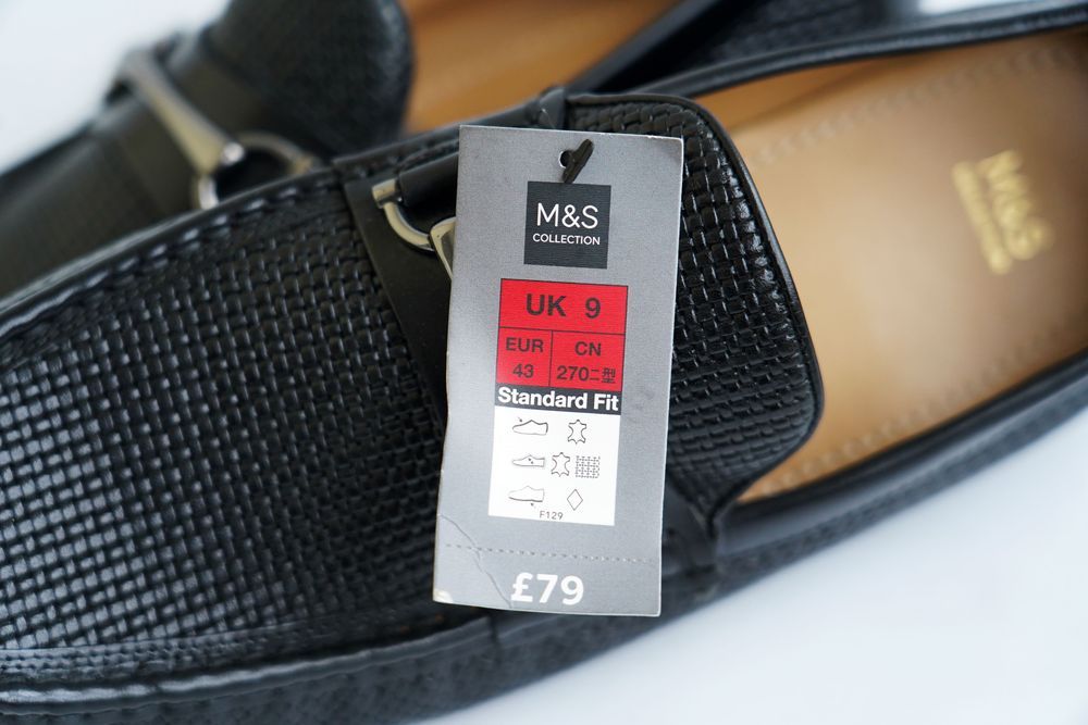кожаные туфли мокасины пенни лоферы Marks&Spencer размер 42-43
