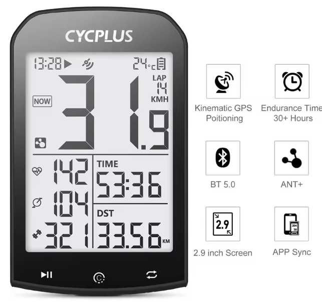 Licznik rowerowy CYCPLUS M1 GPS komputer na rower bezprzewodowy V2.0