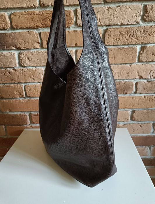 Torebka włoska Vera Pelle skóra naturalna na ramię i do ręki