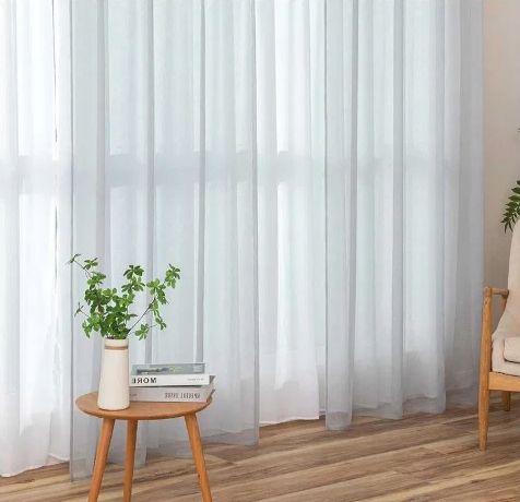 MIULEE Sheer zestaw 2 prześwitujących zasłon z woalu 260x140