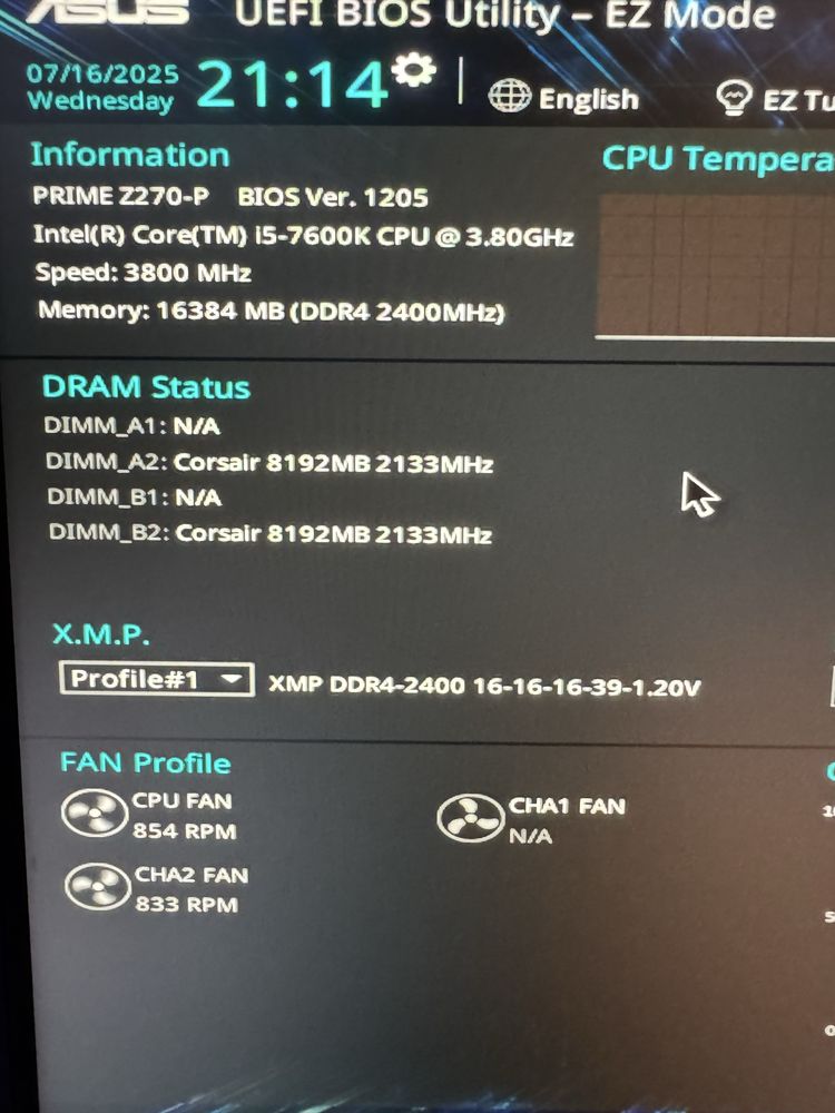 Komputer stacjonarny (i5-7600k, gtx 1060 6GB, 16GB RAM)