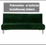 Pokrowiec na kanapę butelkowa zieleń, welur.