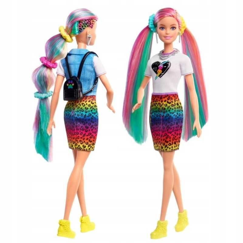 Mattel Lalka Barbie Fryzura kolorowa panterka GRN81