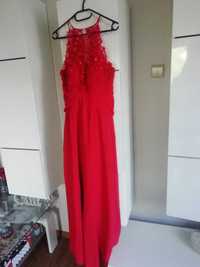 Piękna suknia czerwona koronkowa r 36