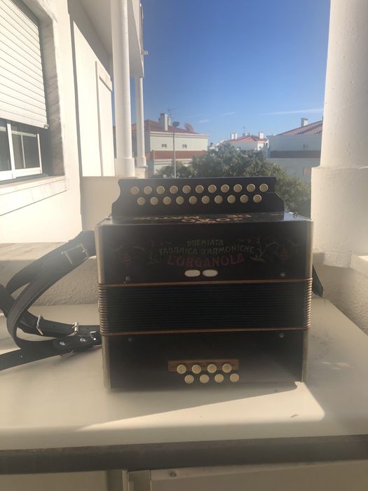 Concertina Rara Organola de Madeira 1920 AD LA RE Colecao