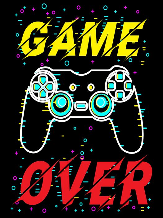 Plakat metalowy Prezent dla Gracza nadruk Game over