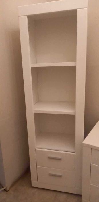 Zestaw mebli  Forte seria Snow biurko, witryna i szafka nocna