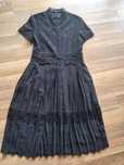 Sukienka koronkowa midi Zara czarna 36 S plisowana elegancka wesele