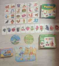 Zestaw 10 zabawek edukacyjnych: puzzle, układanki, drewniane, magnetyc