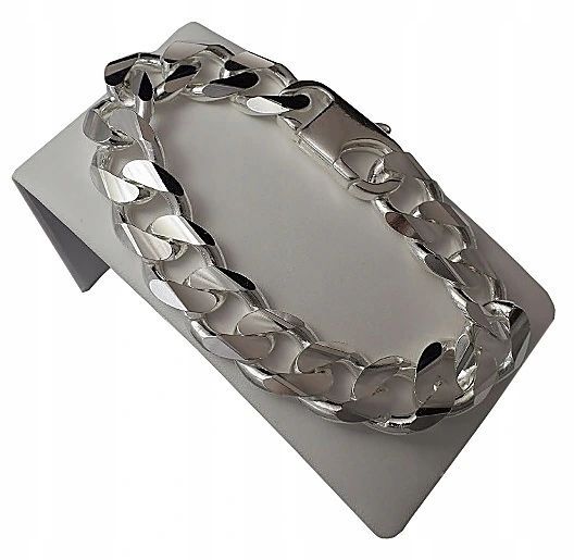 Srebrna Gruba Bransoleta Pancerka 1,50 cm Szeroka GRAWER GRATIS