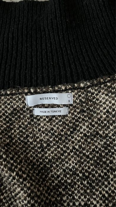 Krótki sweterek Reserved w panterkę na zamek S