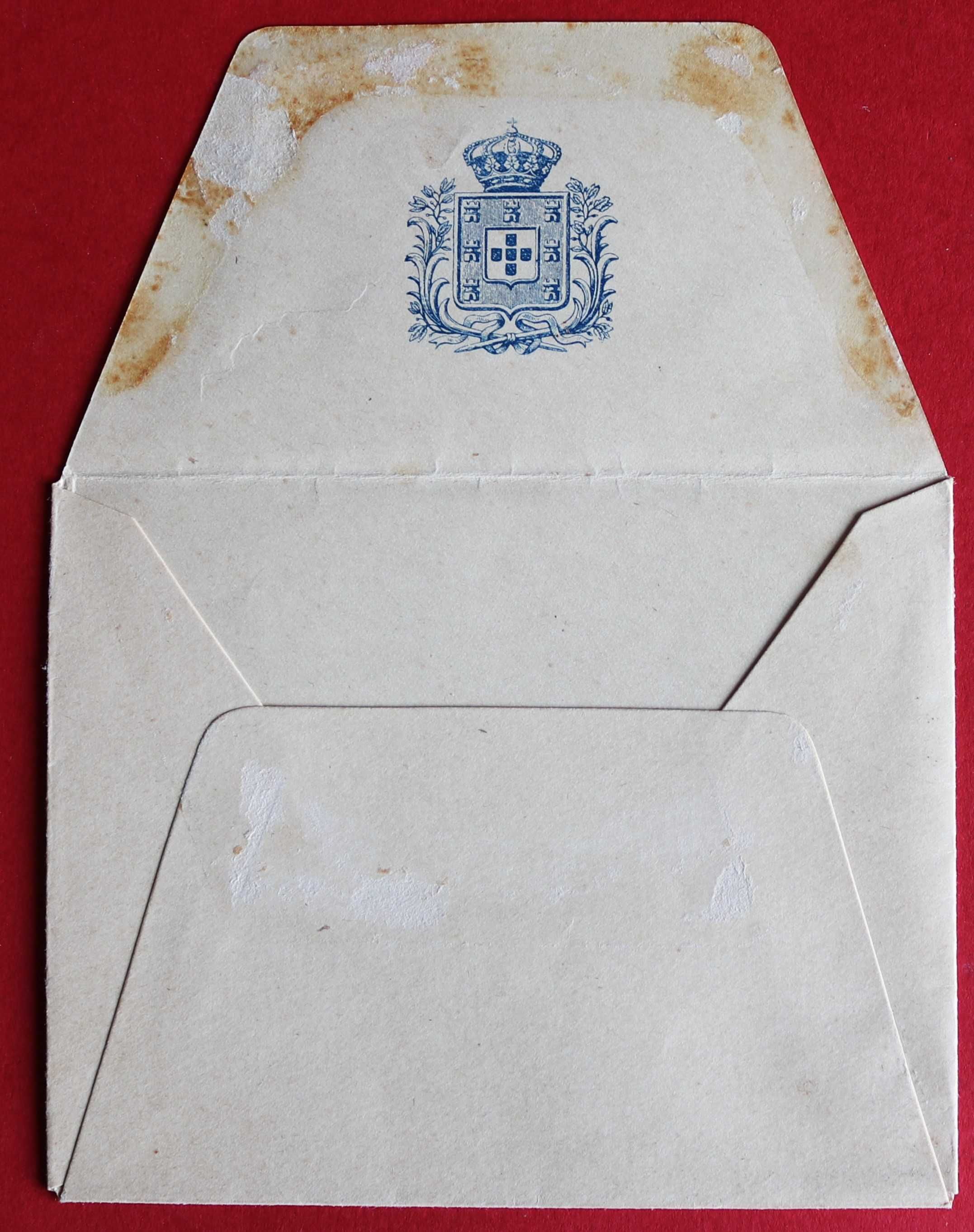 Casa Real envelope com Armas Reais de Portugal no interior