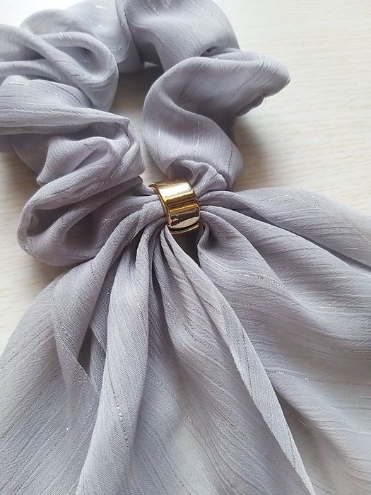 Fitas de Cabelo Scrunchie Cinza