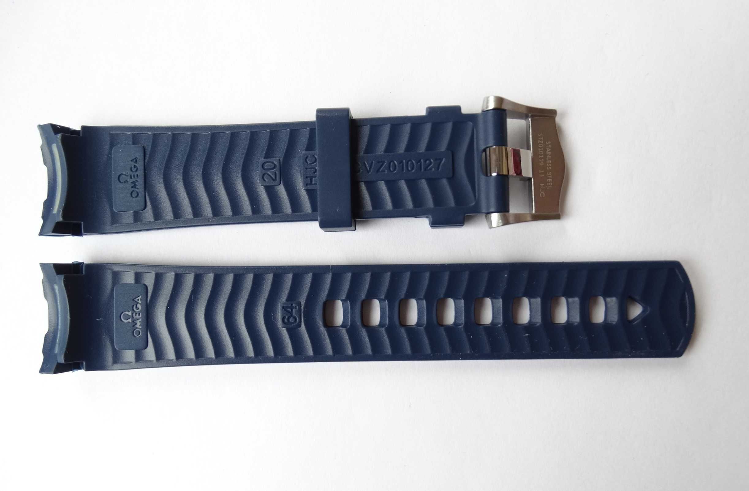 Pasek silikonowy do zegarka Omega Seamaster gumowy granatowy 20mm