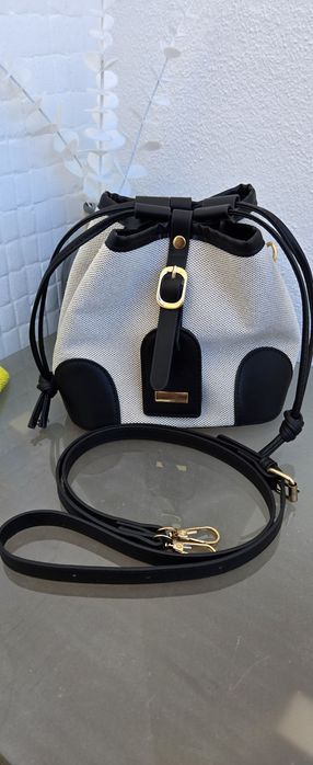 Mini bolsa de tecido c/polipele