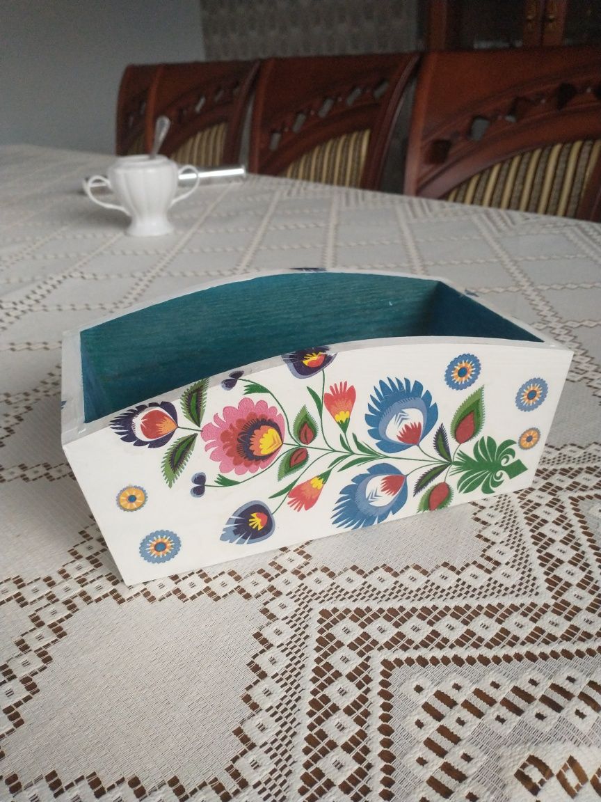 Pojemnik decoupage wzory ludowe