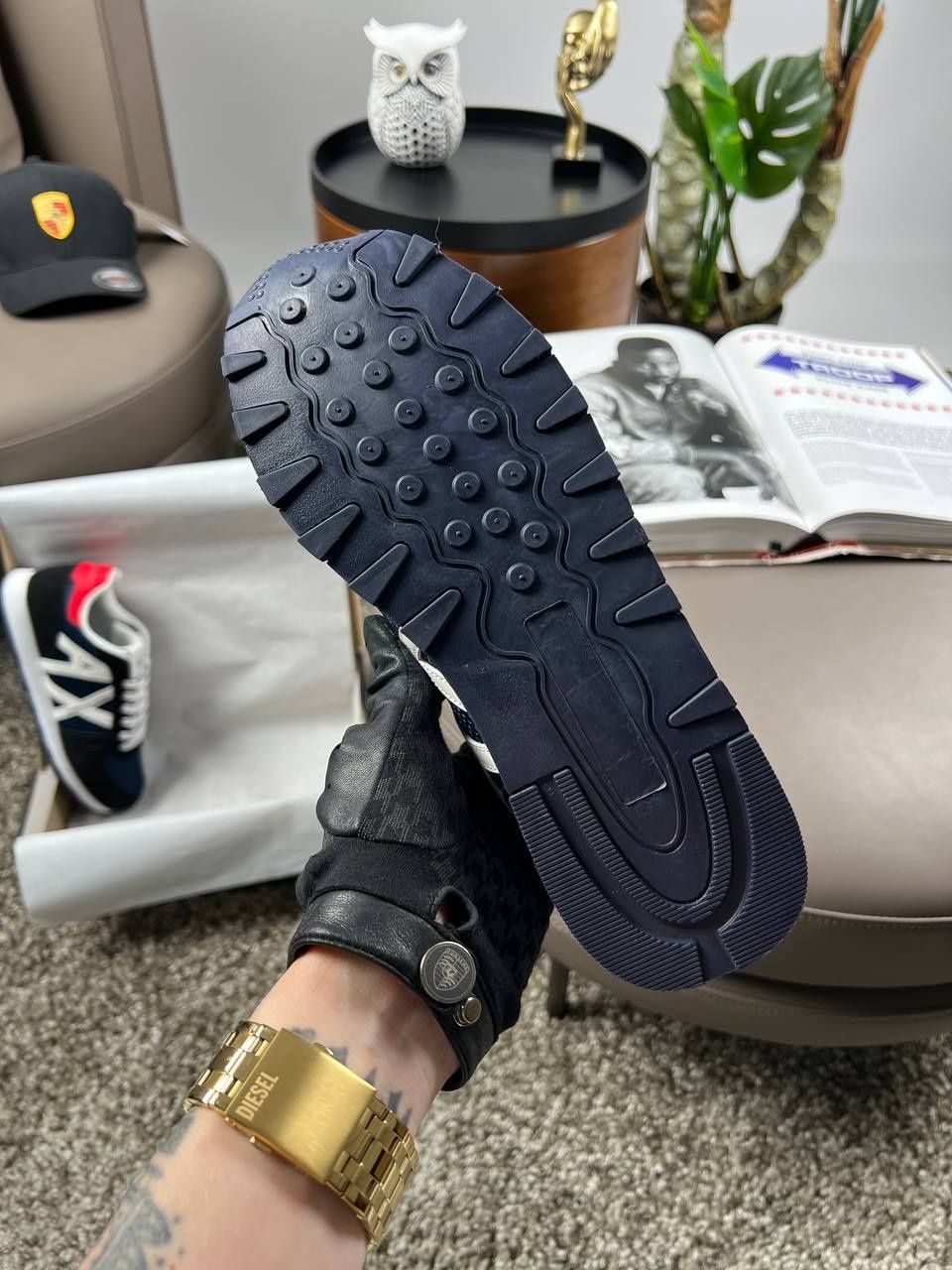 Мужские кроссовки Armani Exchange Black White Navy 40-45 армані