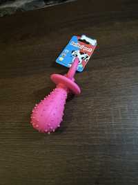Zabawka dla psa smoczek różowy 9cm 48tknzw