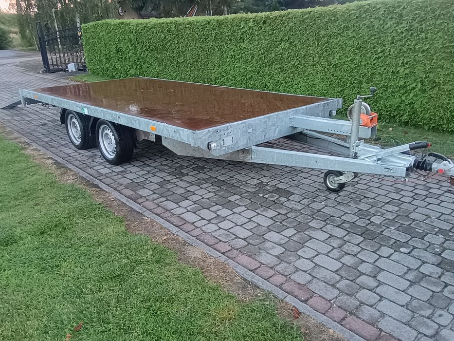 Przyczepa platforma burtowa laweta do minikoparki dmc