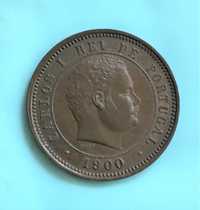 moeda 5 réis 1900 - D. Carlos I - bronze - ESCASSA - PORTES GRÁTIS