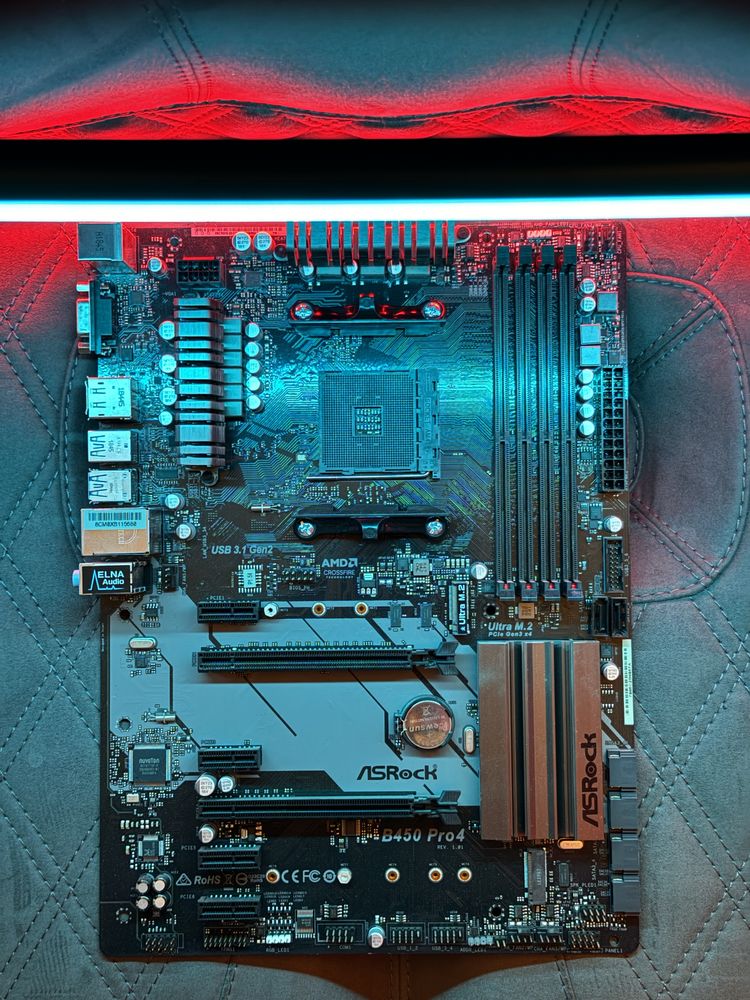 AM4 Материнская Плата AsRock B450 Pro4 + охлаждение AMD BOX