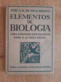 Elementos de Biologia  jose AB da Silva Branco