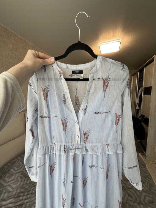 Сукня легка довга гарна літня блакина прзозора