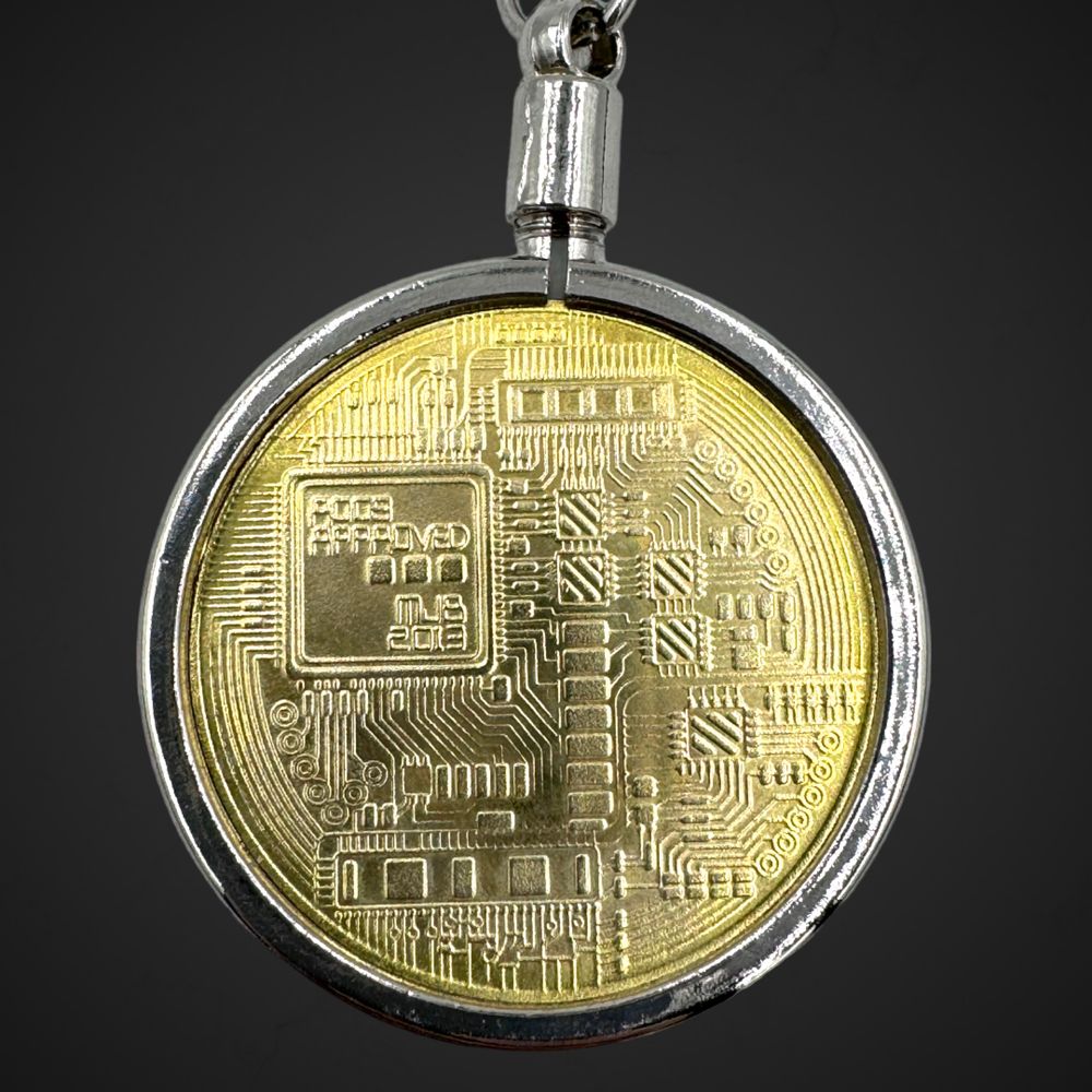 Brelok breloczek złota moneta bitcoin kolekcjonerska