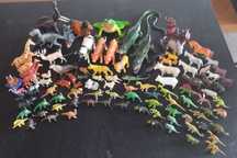 Pack de 100 figuras de animais em PVC de vários tamanhos