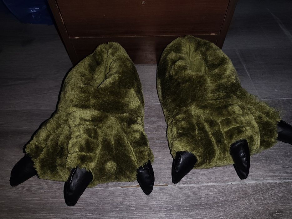 капці у формі лап динозавра