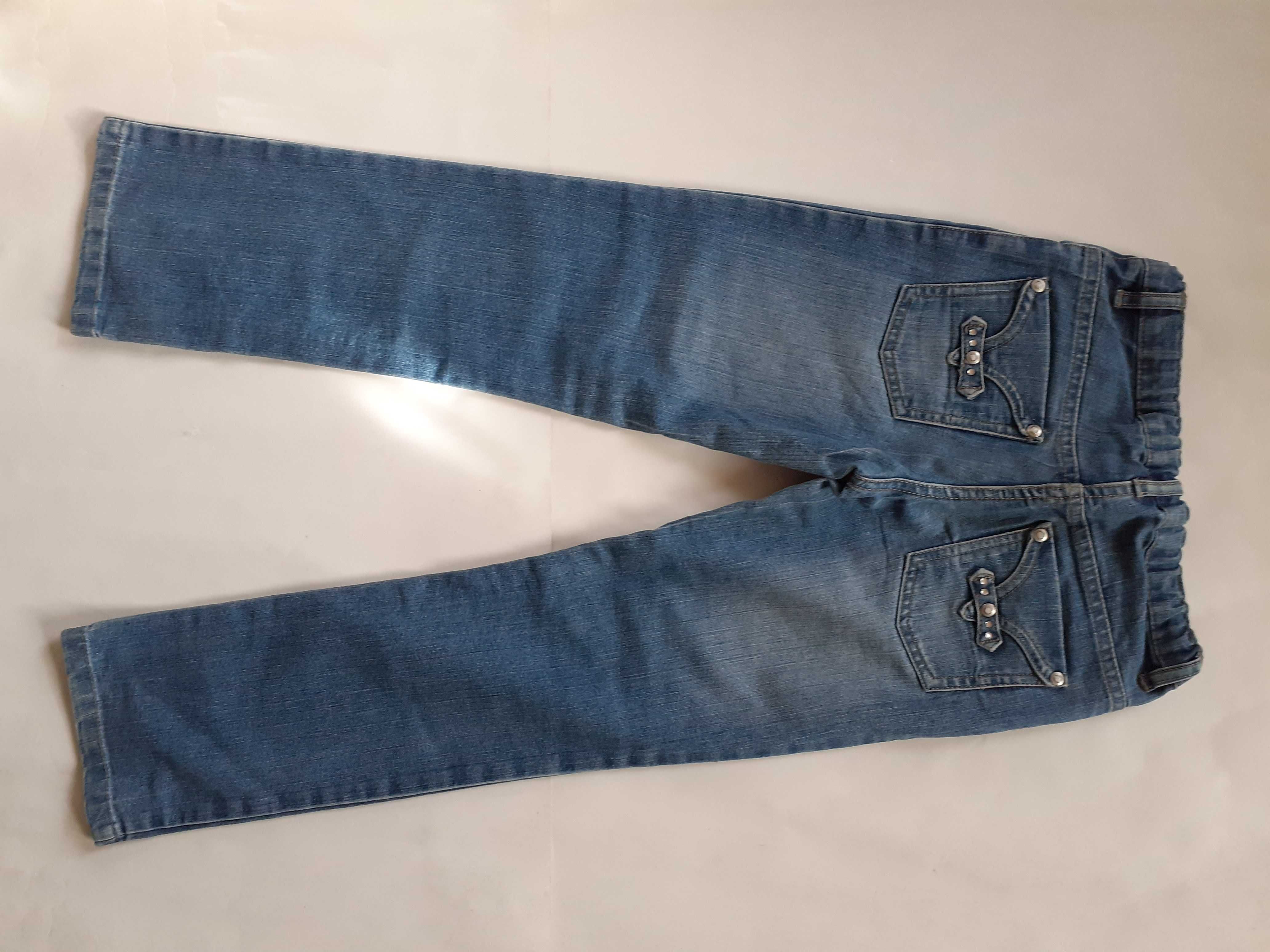 Spodnie dziewczęce - jeans - r. 128