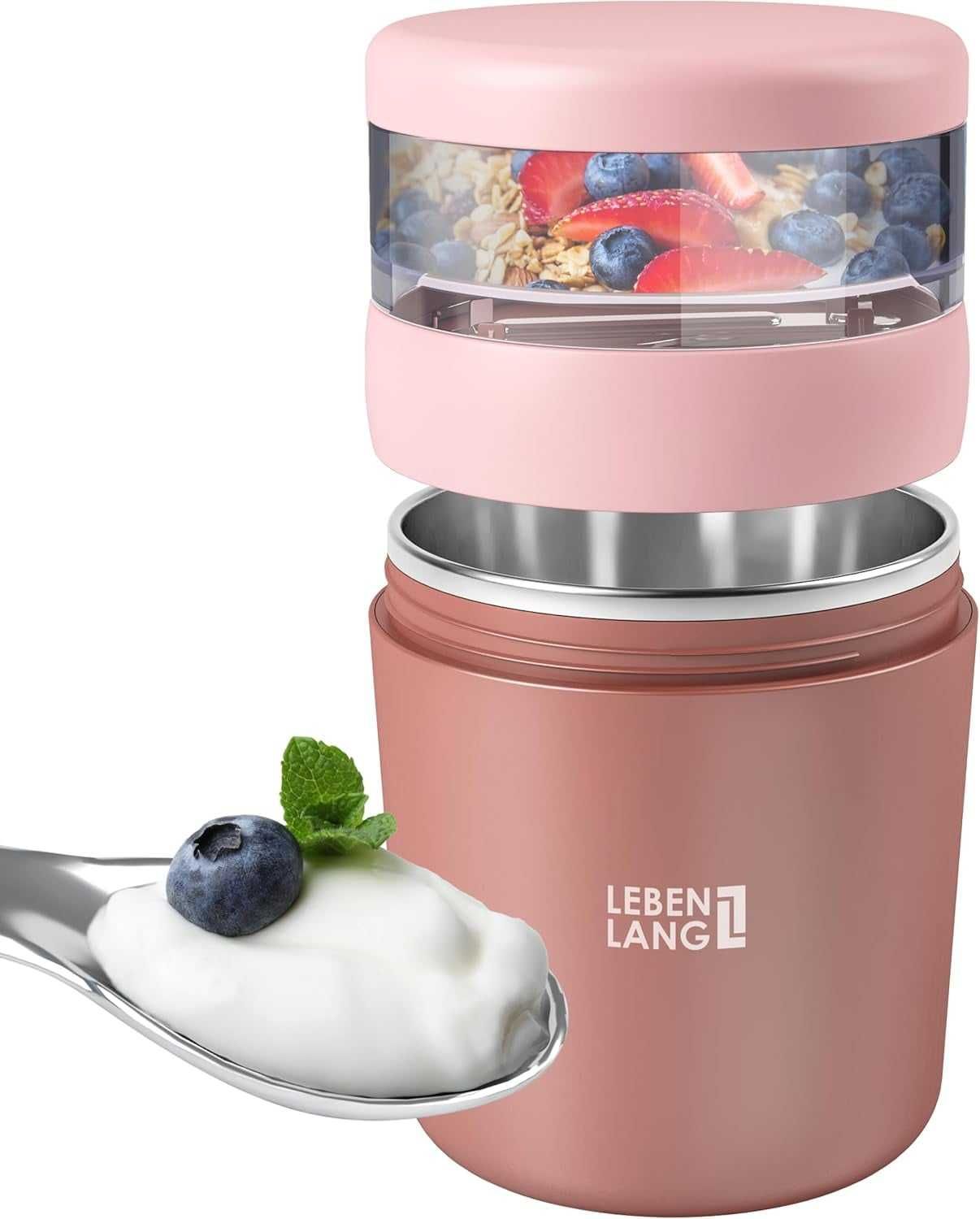LEBENLANG Kubek na musli To Go z łyżeczką
