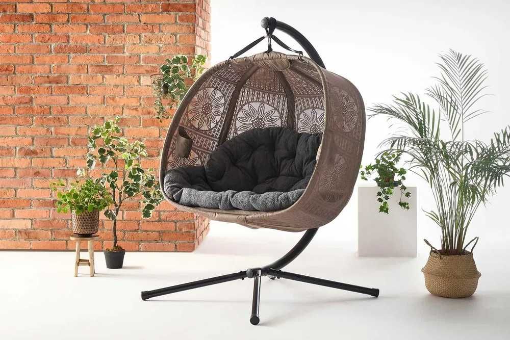 Huśtawka kosz kokon fotel wiszący ogrodowy na taras bujany do ogrodu
