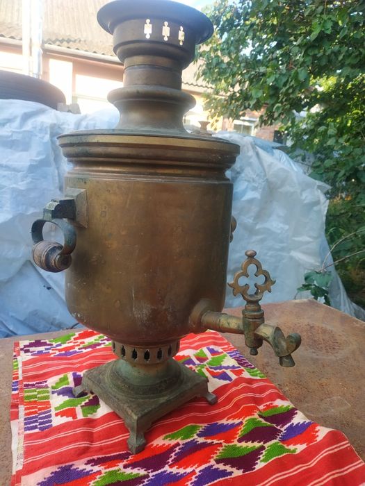 Самовар на вугіллі Баташова старовинний латунний